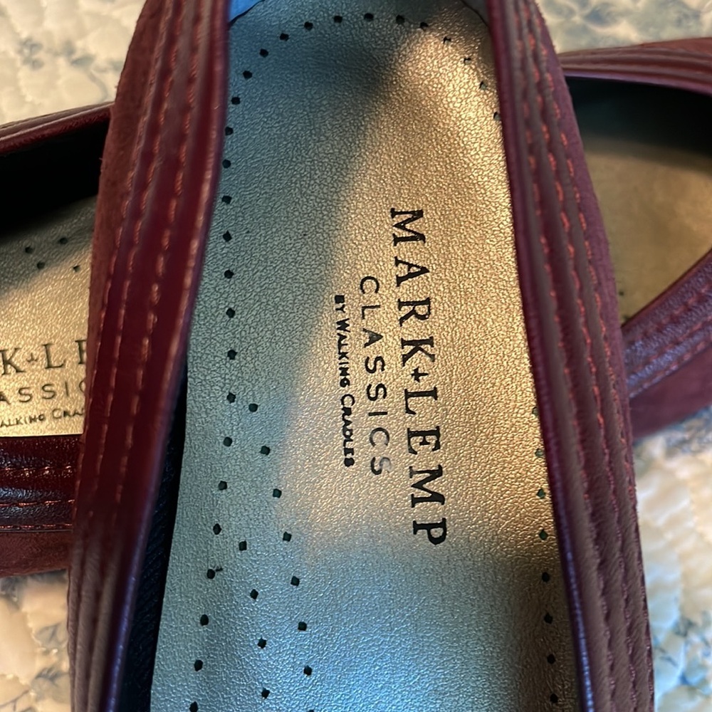 New Mark Lemp Classics By Walking Cradles dress shoes Wine Suede Size 7 1/2A - Picture 5 of 6